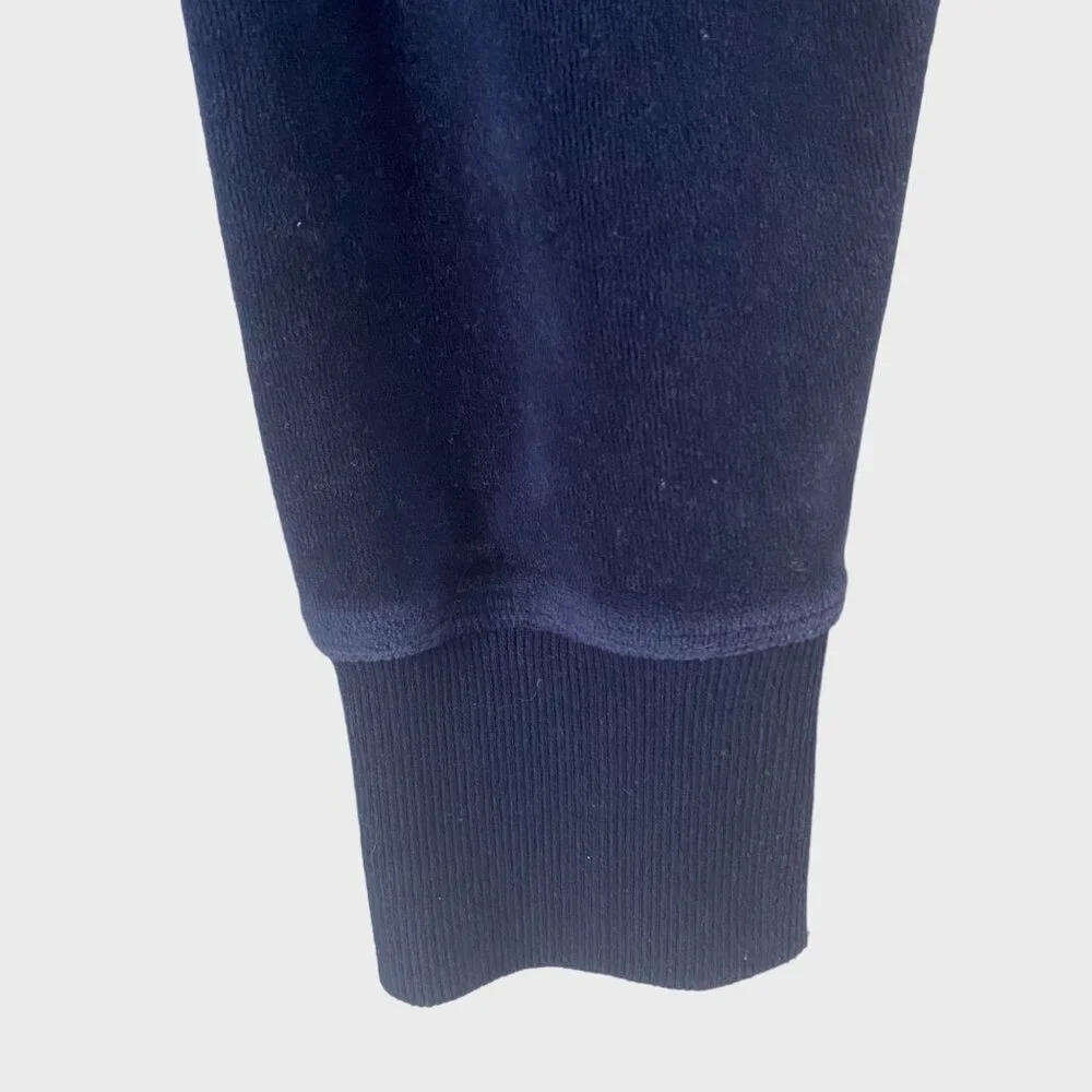 Y2K Tommy Hilfiger Sport Velour Chevron Hoodie Sweatshirt Blue Women's Medium - Picture 8 of 13